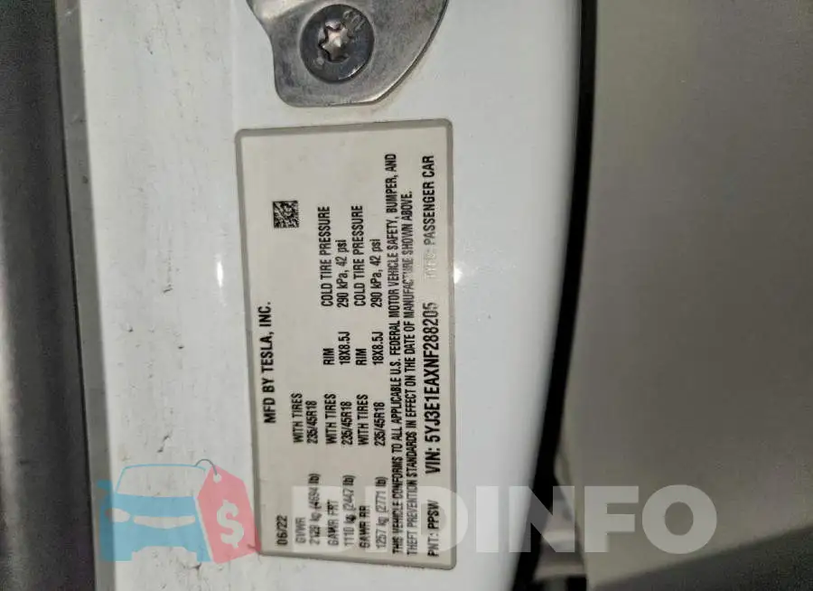 5YJ3E1EAXNF288205 Photo# 12