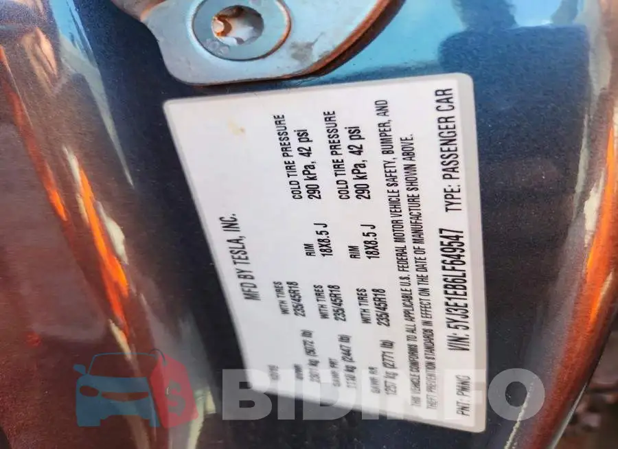 5YJ3E1EB6LF649547 Photo# 12