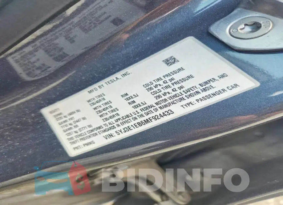 5YJ3E1EB6MF924433 Photo# 12