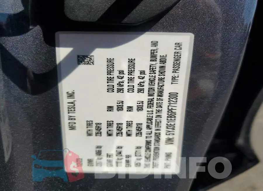 5YJ3E1EB6PF712300 Photo# 12