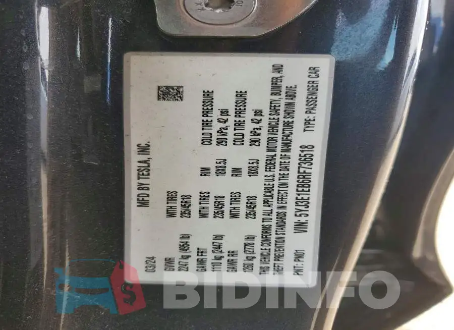 5YJ3E1EB6RF736518 Photo# 12