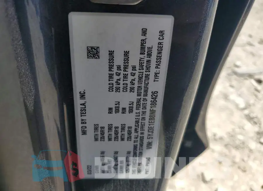 5YJ3E1EB8NF186426 Photo# 12