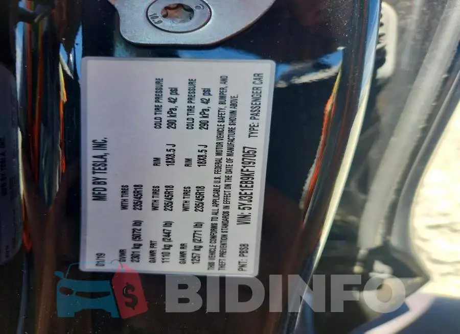 5YJ3E1EB9KF197057 Photo# 13