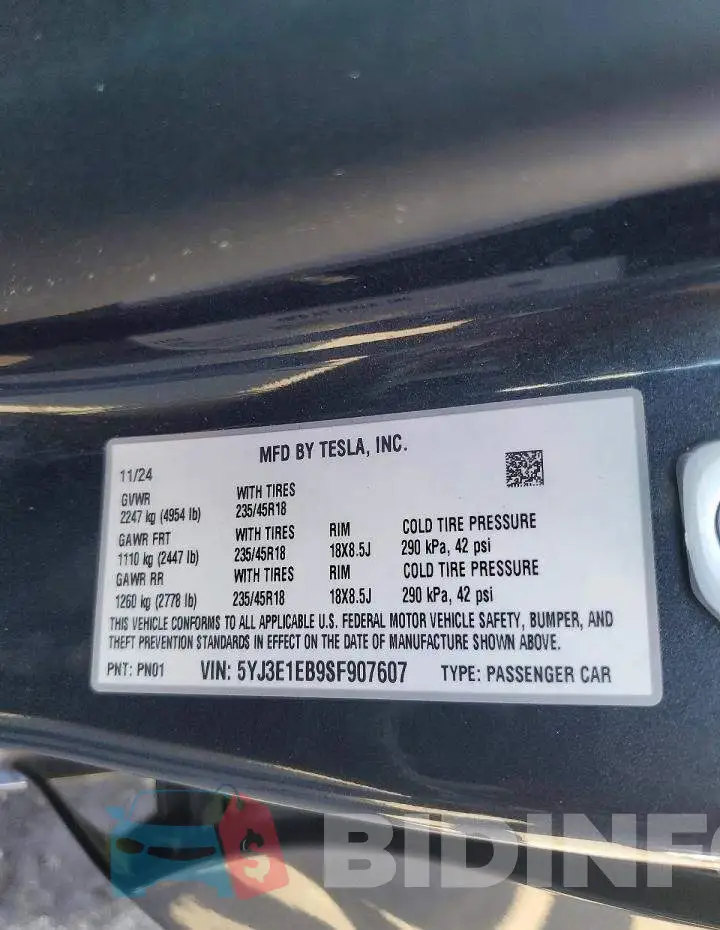 5YJ3E1EB9SF907607 Photo# 12