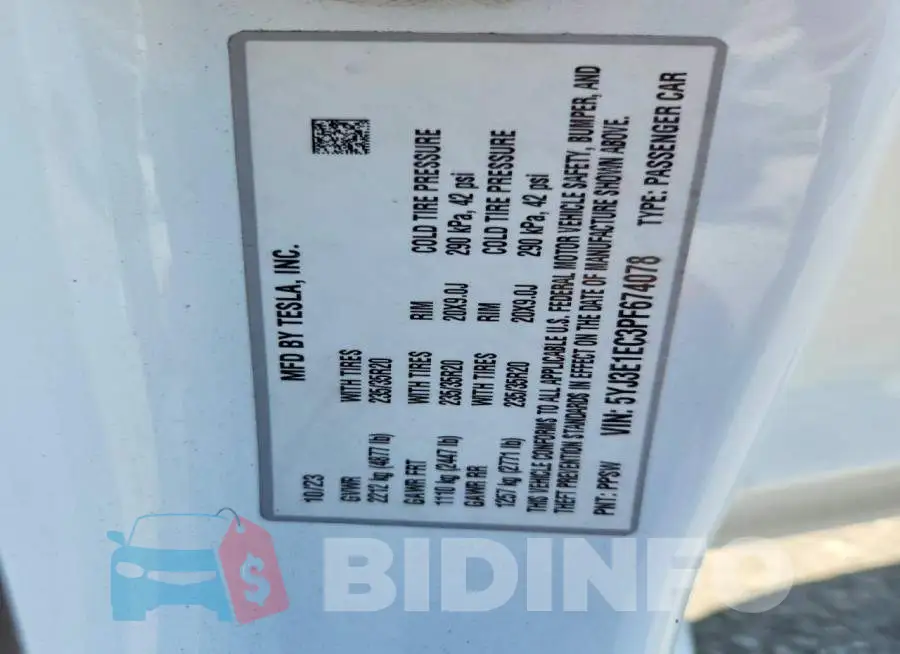 5YJ3E1EC3PF674078 Photo# 12