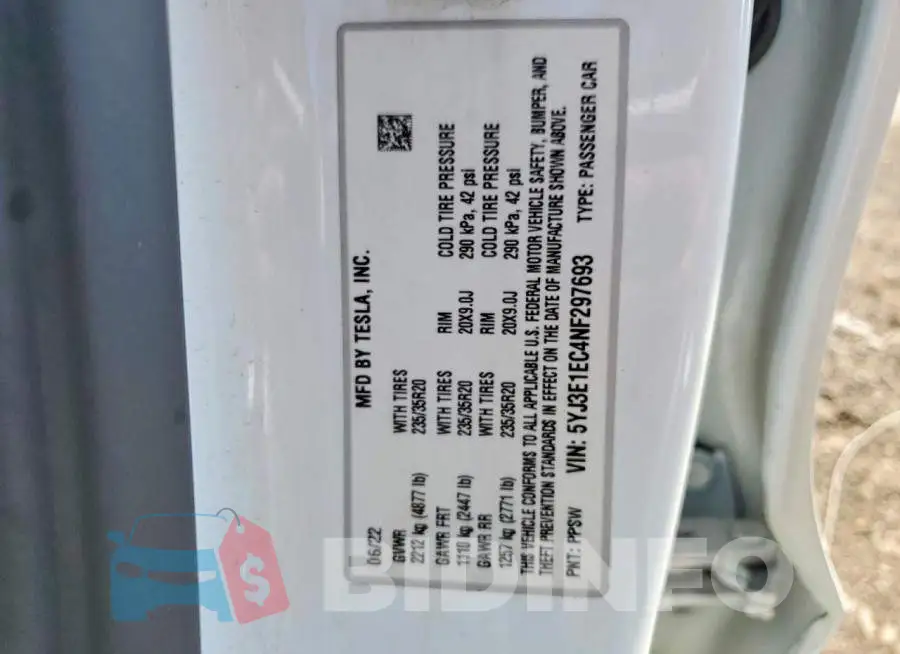 5YJ3E1EC4NF297693 Photo# 12