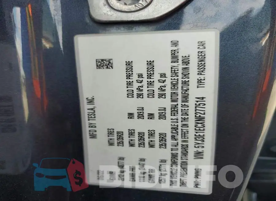 5YJ3E1ECXNF277514 Photo# 13