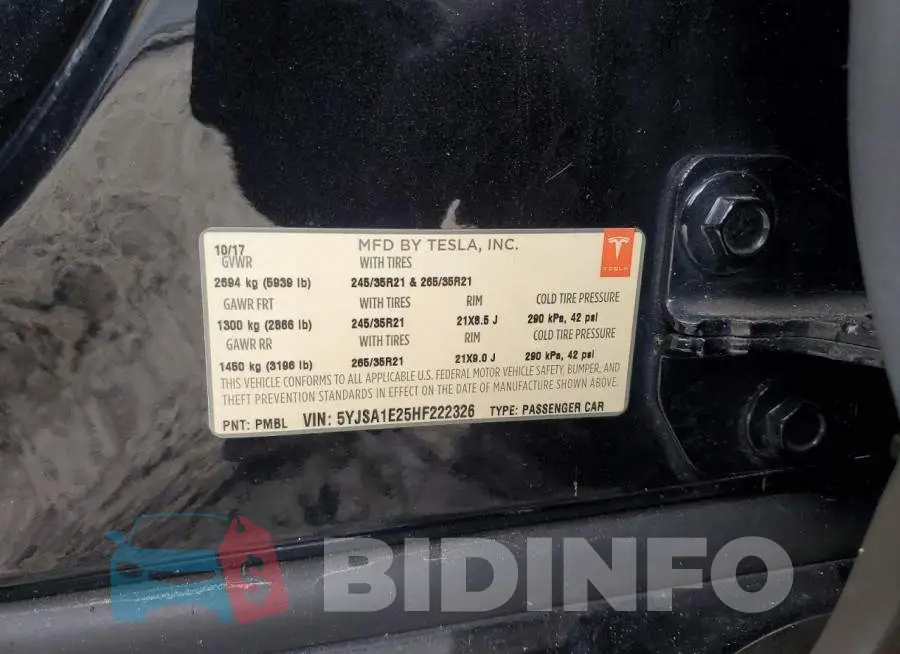 5YJSA1E25HF222326 Photo# 12