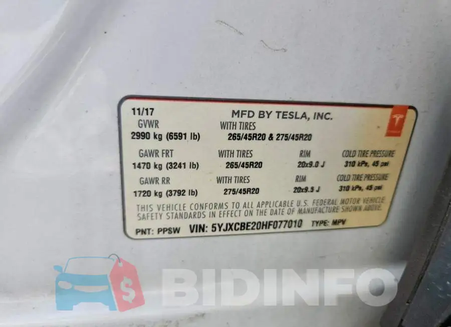5YJXCBE20HF077010 Photo# 13