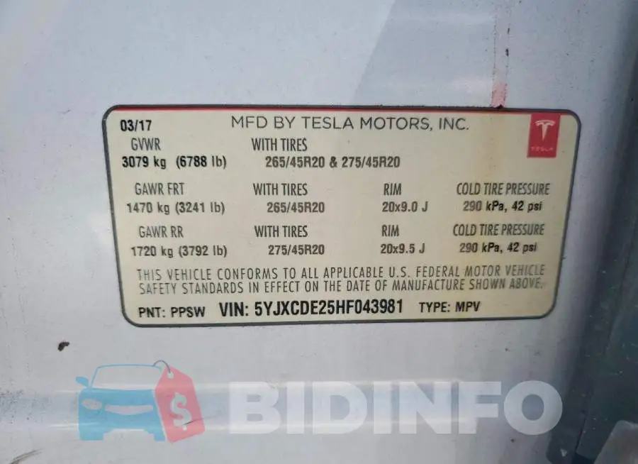 5YJXCDE25HF043981 Photo# 12