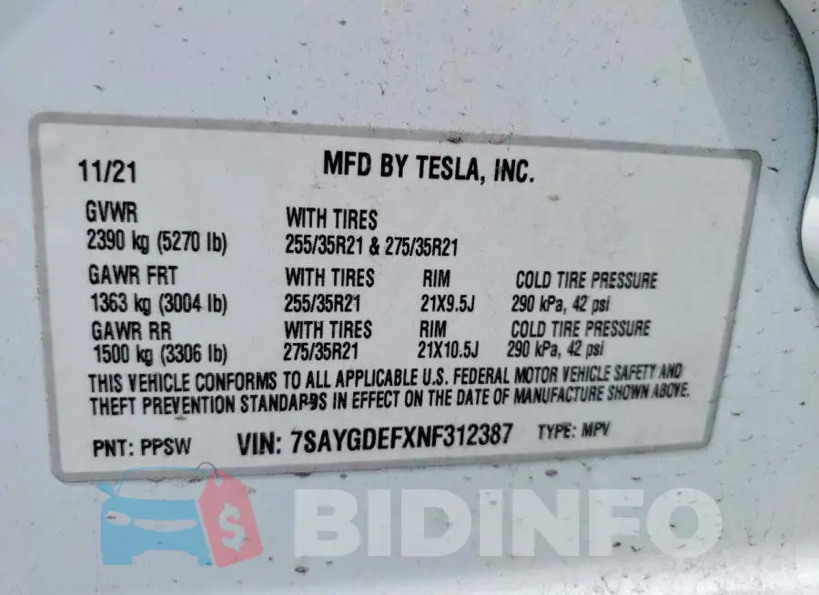 7SAYGDEFXNF312387 Photo# 12