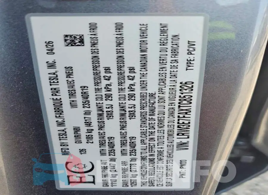 LRW3E7FAXTC851326 Photo# 12