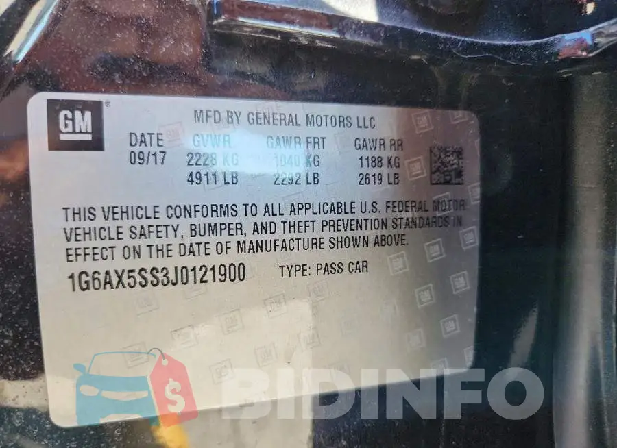 1G6AX5SS3J0121900 Photo# 12