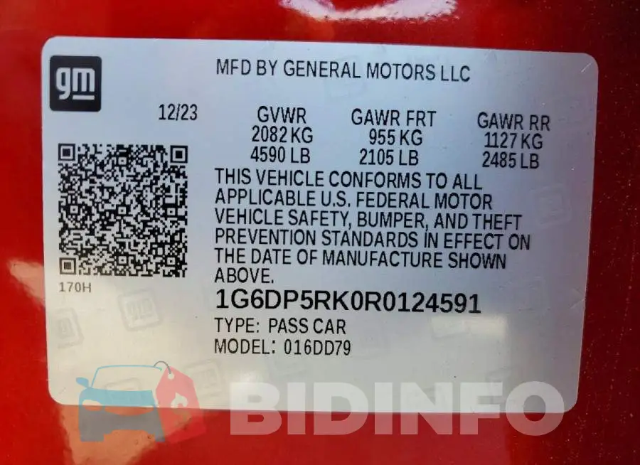 1G6DP5RK0R0124591 Photo# 12