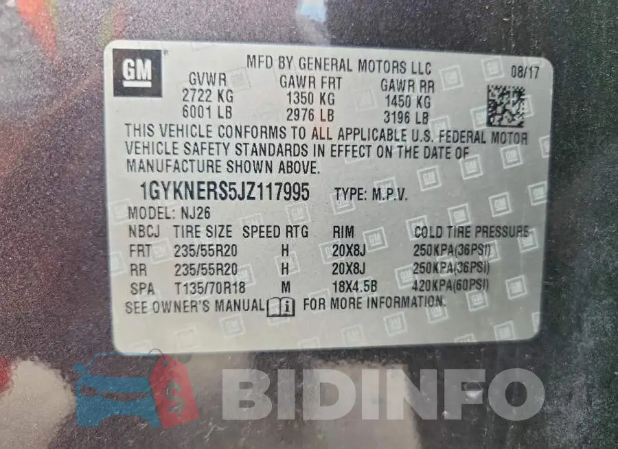 1GYKNERS5JZ117995 Photo# 12