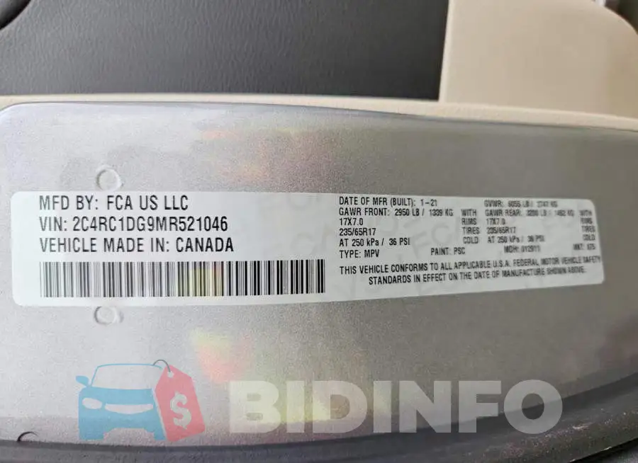 2C4RC1DG9MR521046 Photo# 13