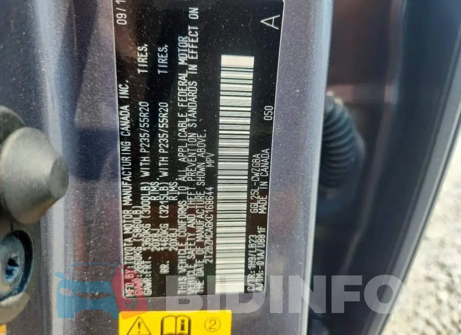 2T2BZMCA6KC168644 Photo# 12