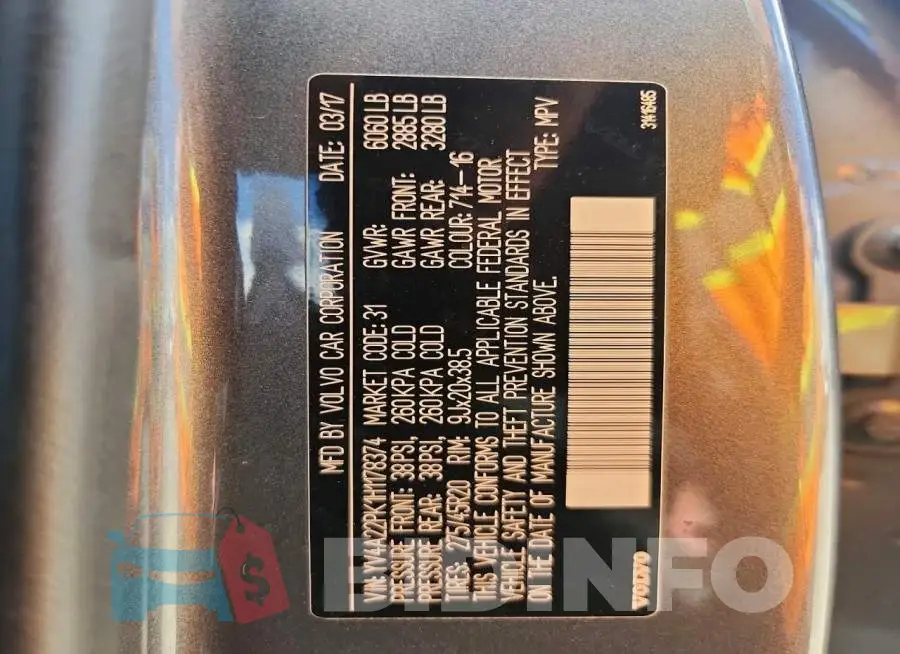 YV4A22PK1H1178374 Photo# 13