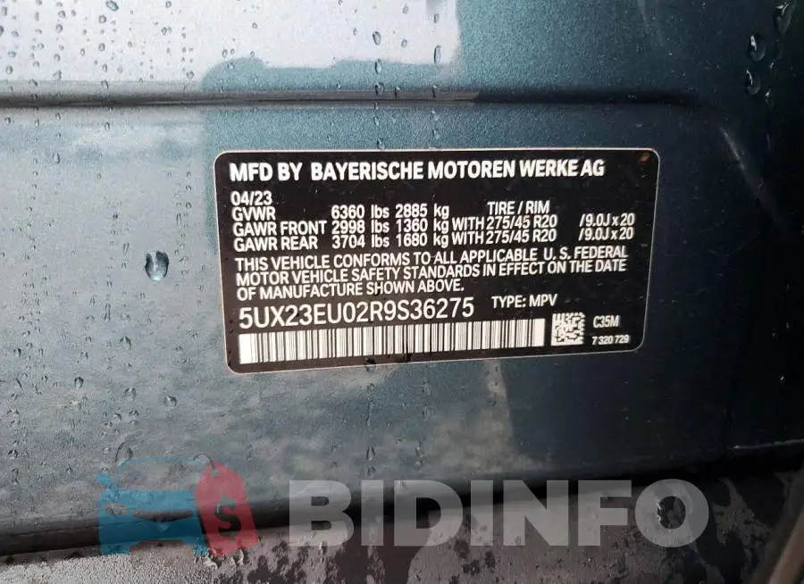 5UX23EU02R9S36275 Photo# 13