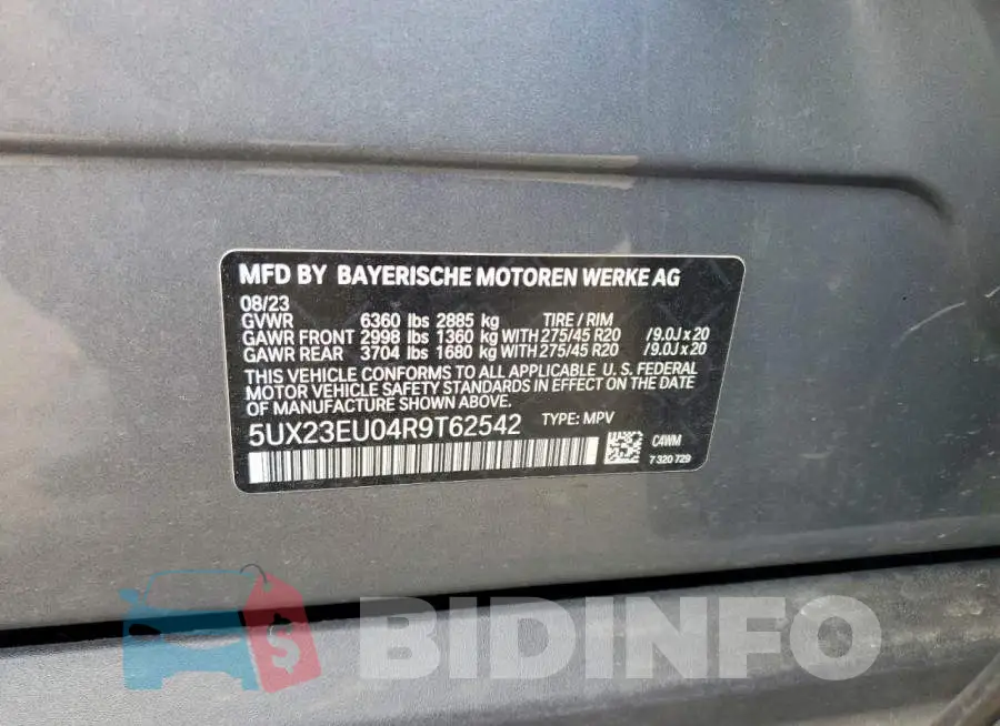 5UX23EU04R9T62542 Photo# 14