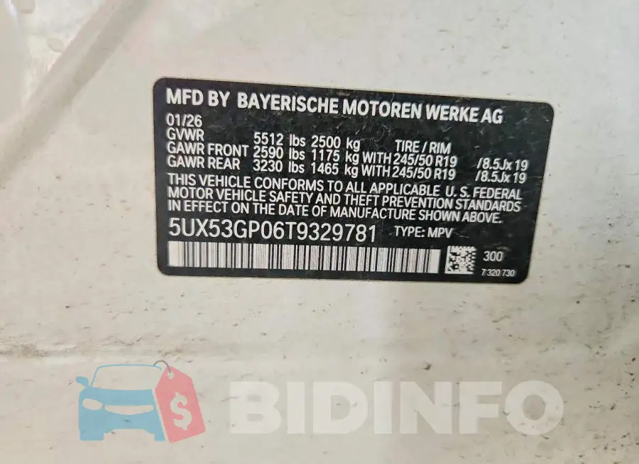5UX53GP06T9329781 Photo# 13