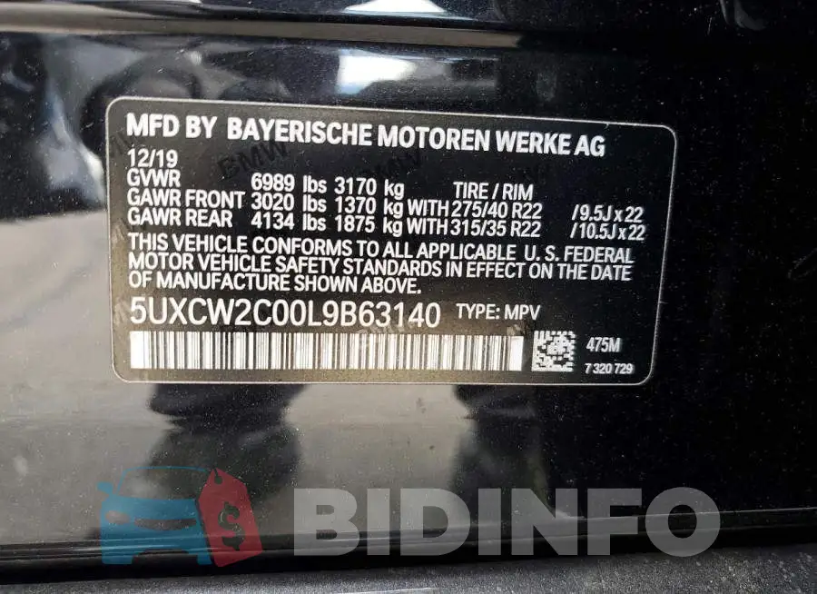 5UXCW2C00L9B63140 Photo# 14