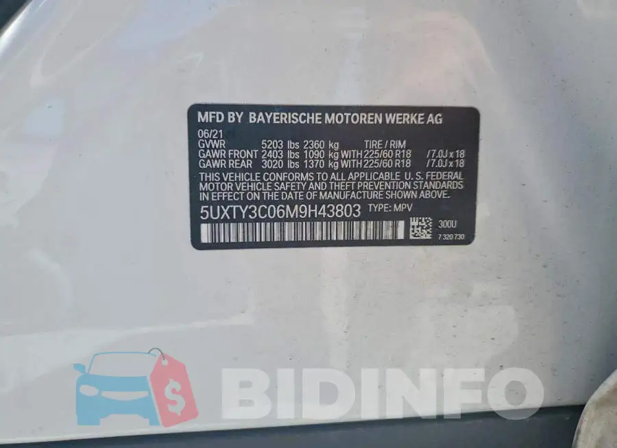 5UXTY3C06M9H43803 Photo# 12