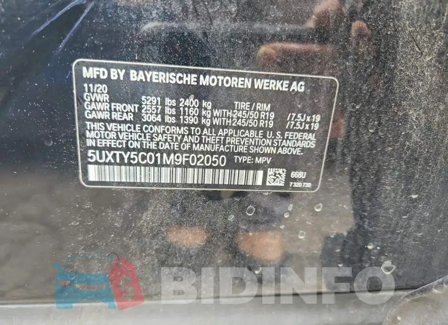 5UXTY5C01M9F02050 Photo# 12