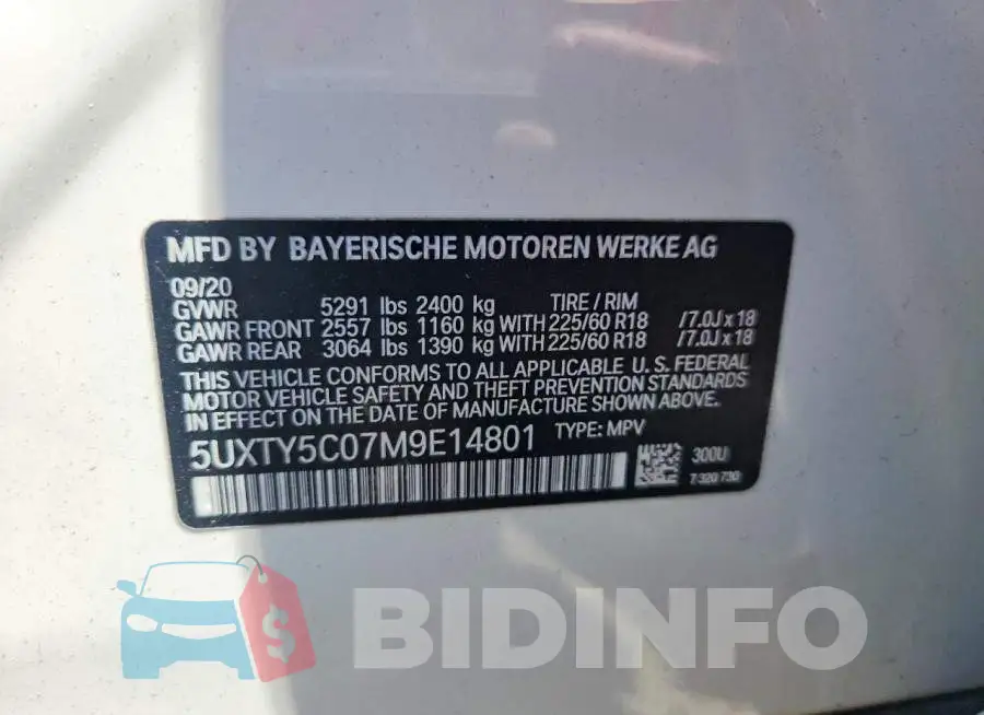 5UXTY5C07M9E14801 Photo# 13