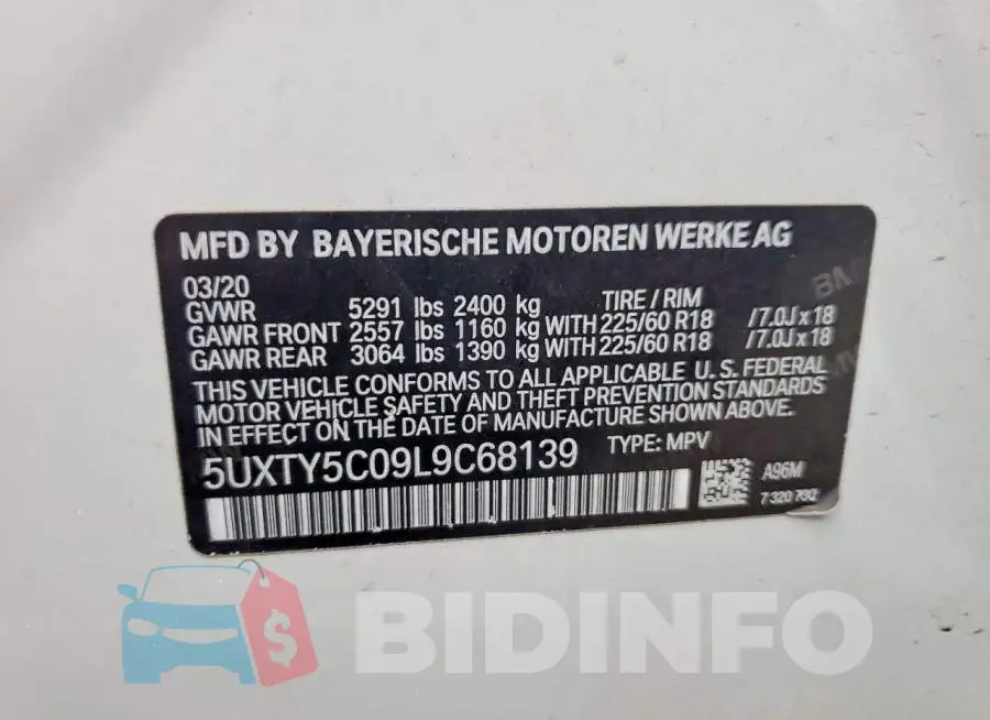 5UXTY5C09L9C68139 Photo# 13