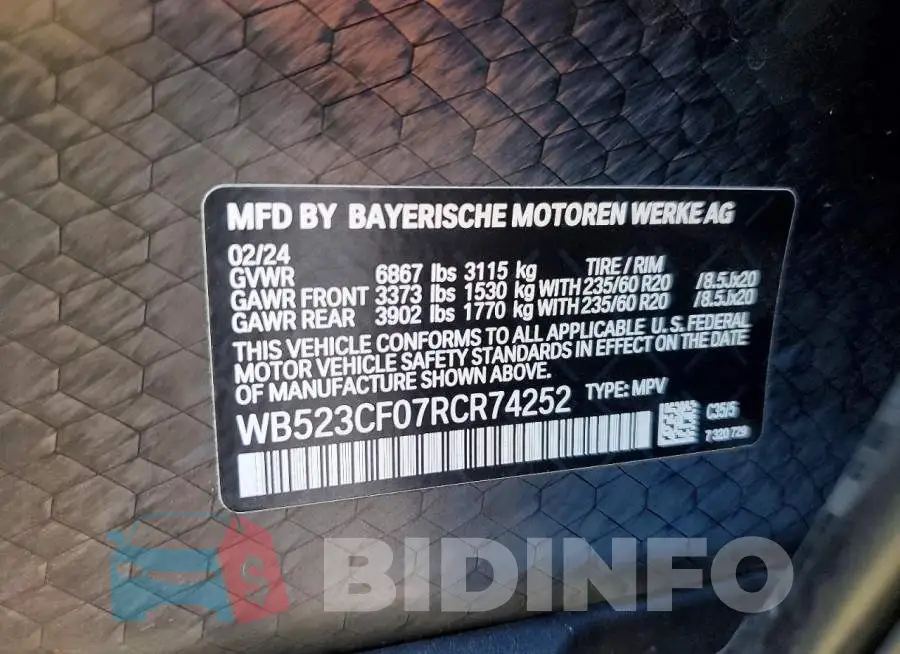 WB523CF07RCR74252 Photo# 13