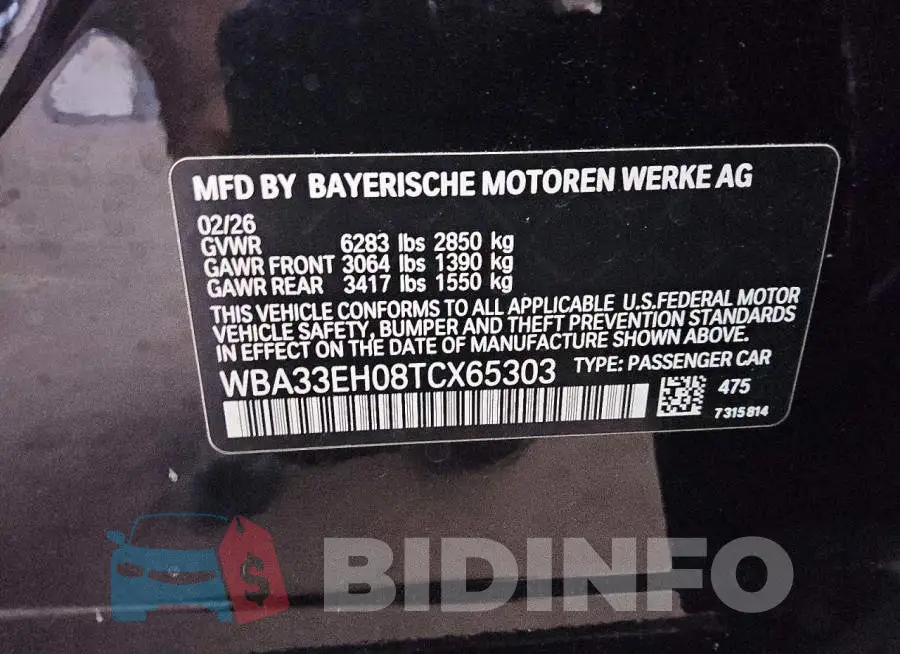 WBA33EH08TCX65303 Photo# 12