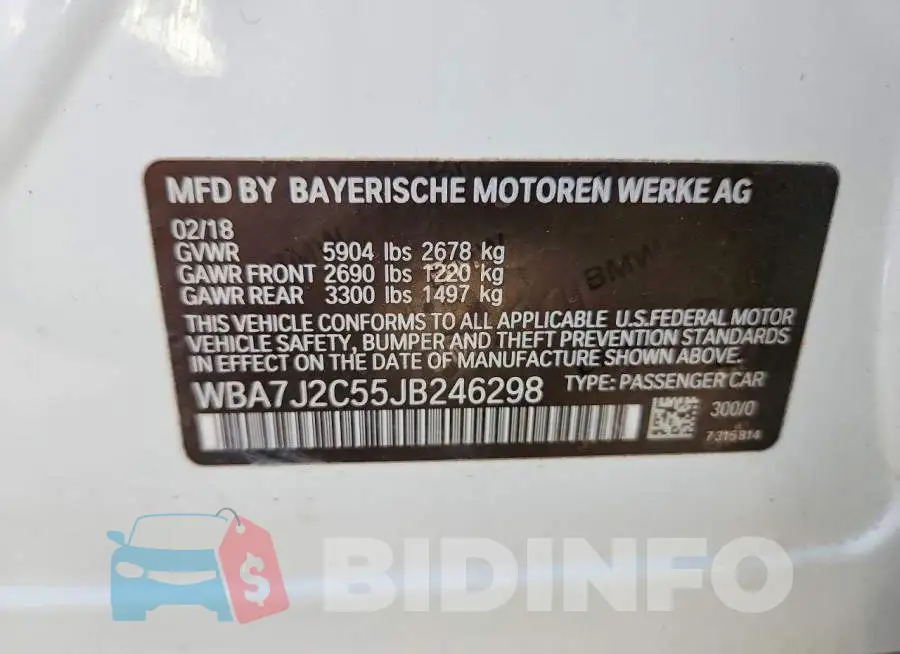 WBA7J2C55JB246298 Photo# 13