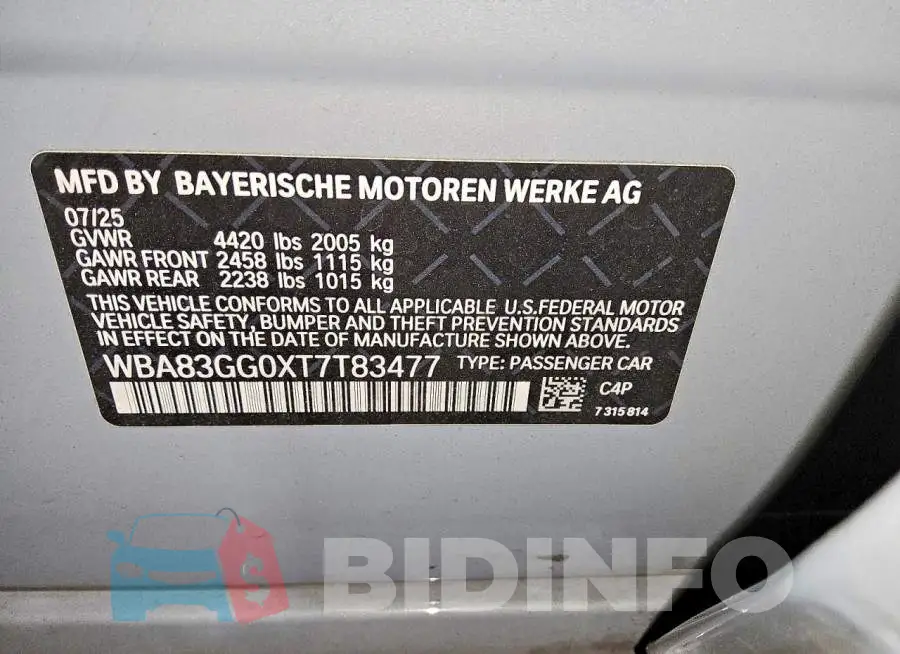 WBA83GG0XT7T83477 Photo# 12