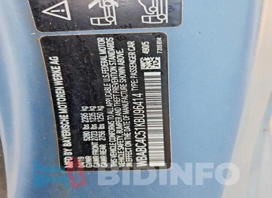 WBABC4C51KBU96414 Photo# 12
