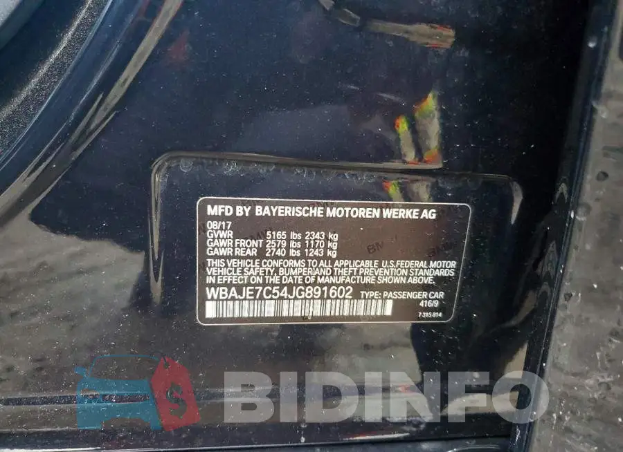 WBAJE7C54JG891602 Photo# 13