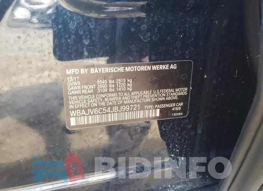 WBAJV6C54JBJ99721 Photo# 12