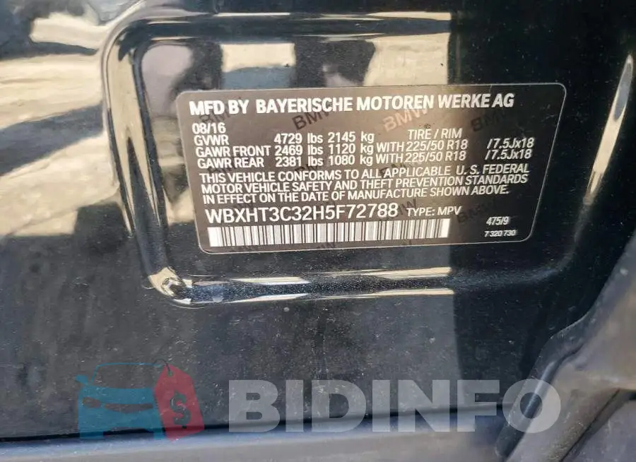 WBXHT3C32H5F72788 Photo# 13