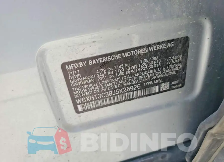 WBXHT3C38J5K26926 Photo# 13