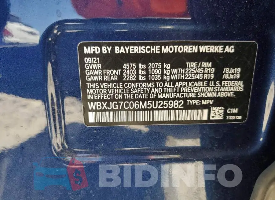 WBXJG7C06M5U25982 Photo# 13