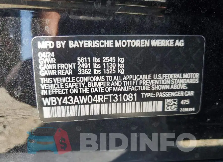 WBY43AW04RFT31081 Photo# 12
