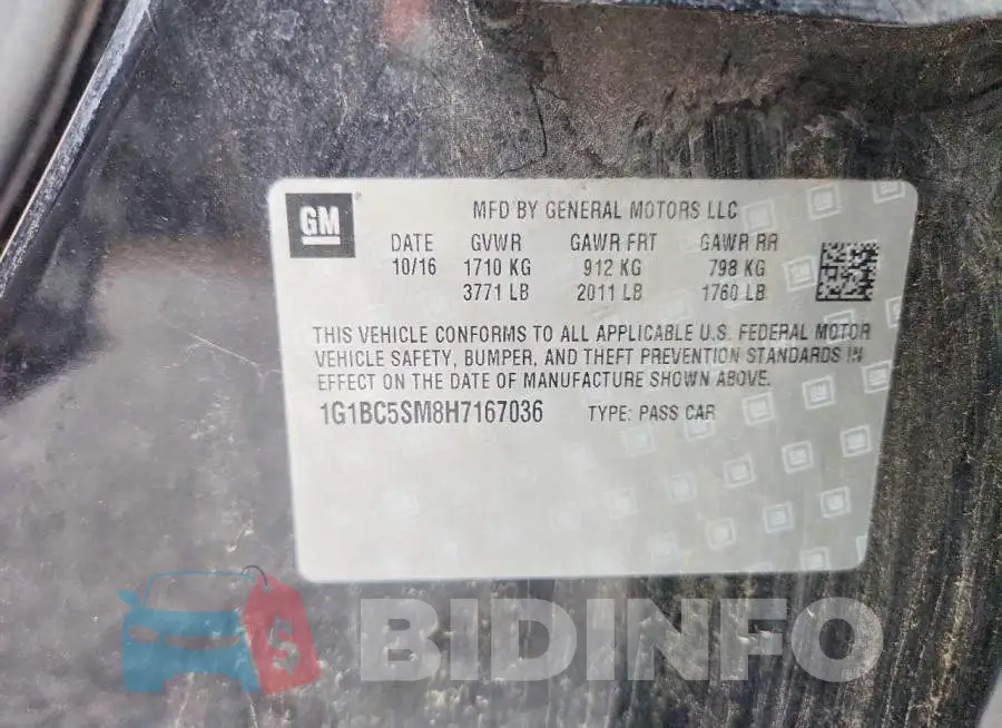 1G1BC5SM8H7167036 Photo# 12