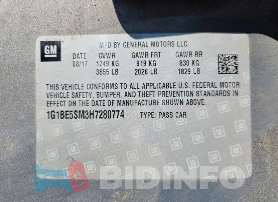 1G1BE5SM3H7280774 Photo# 12