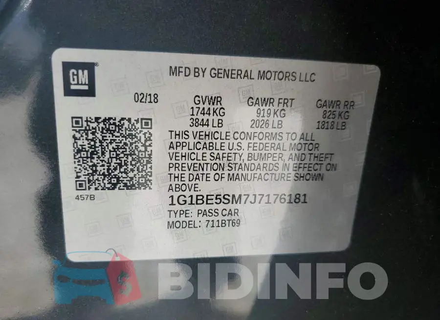 1G1BE5SM7J7176181 Photo# 12