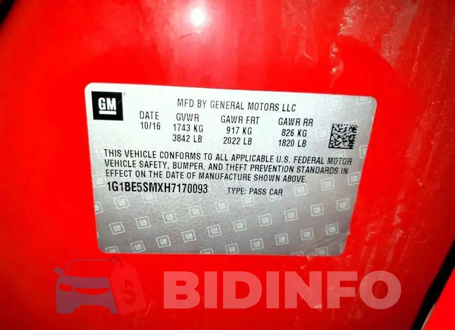 1G1BE5SMXH7170093 Photo# 12