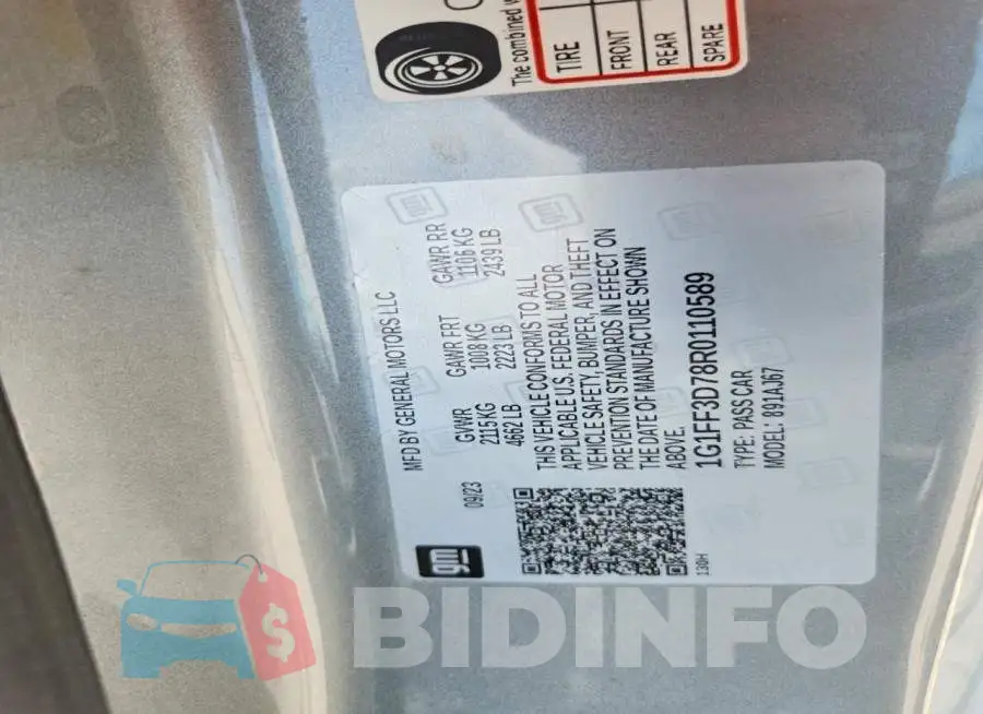 1G1FF3D78R0110589 Photo# 13
