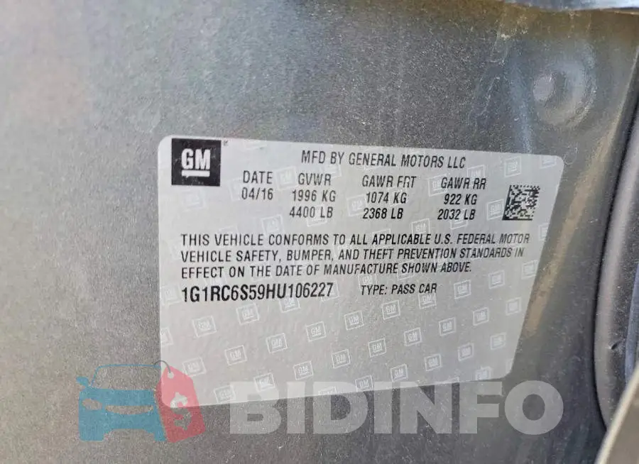 1G1RC6S59HU106227 Photo# 13