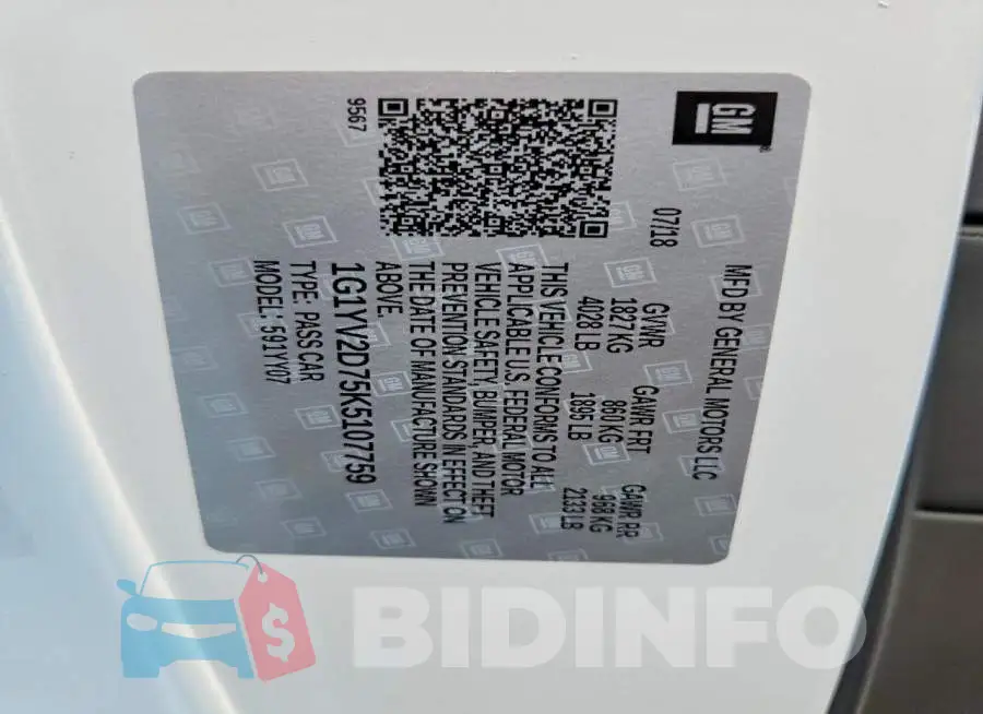 1G1YV2D75K5107759 Photo# 13