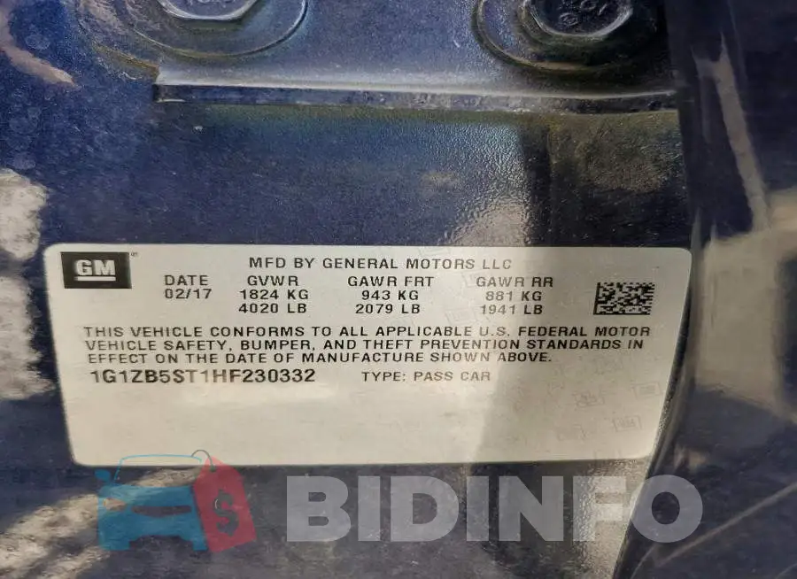 1G1ZB5ST1HF230332 Photo# 12