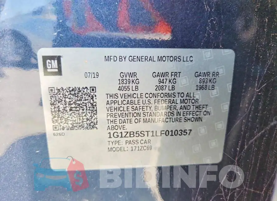 1G1ZB5ST1LF010357 Photo# 12